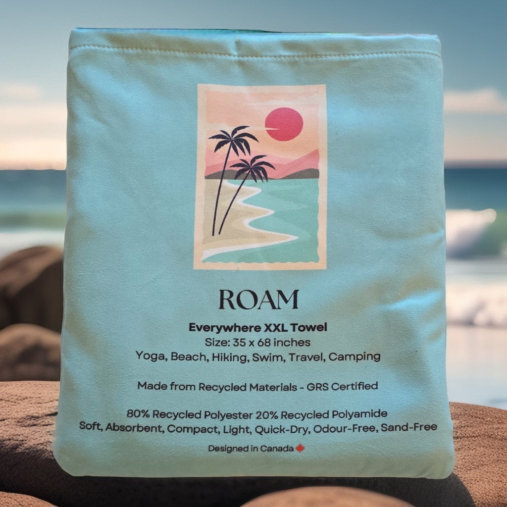 XL Beach Towel with Pocket_ 100% Eco Friendly _ GRS Certified