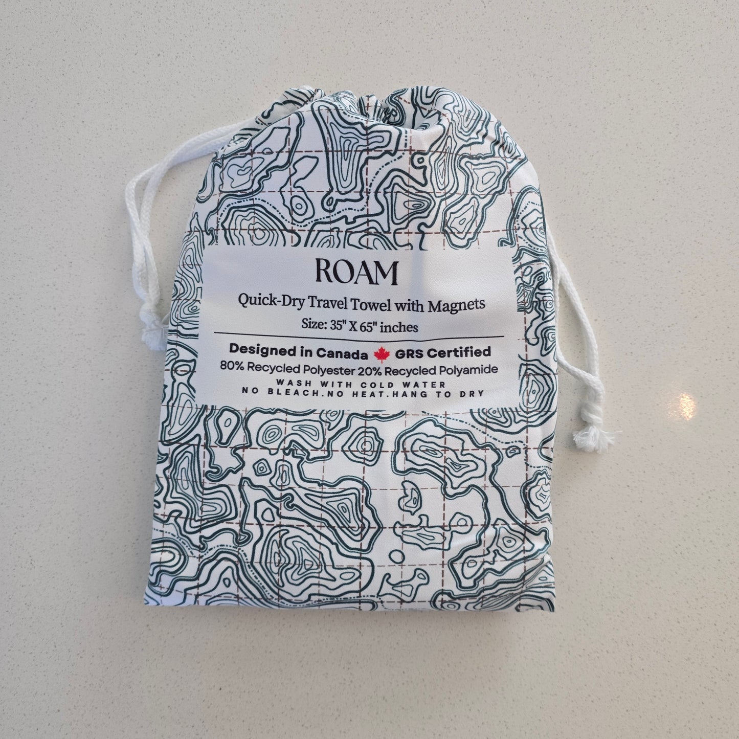 Outdoor Magnetic Travel Towel _ 100% Eco Friendly _ GRS Certified