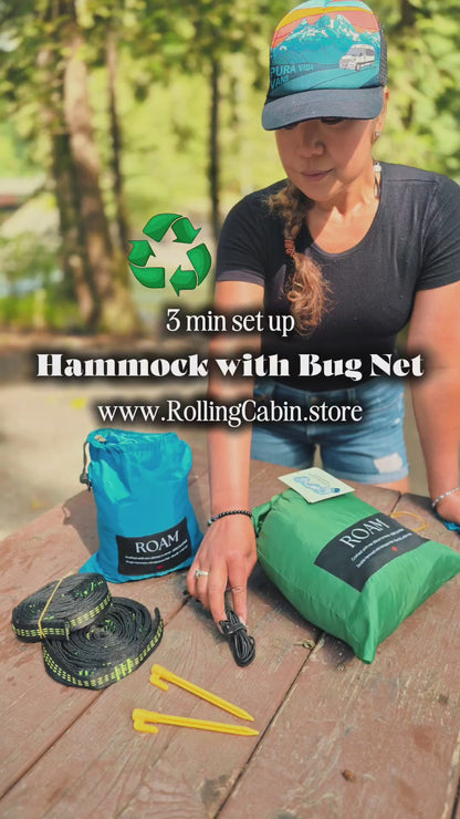 DOUBLE Hammock with removable MOSQUITO NET _ GRS Certified