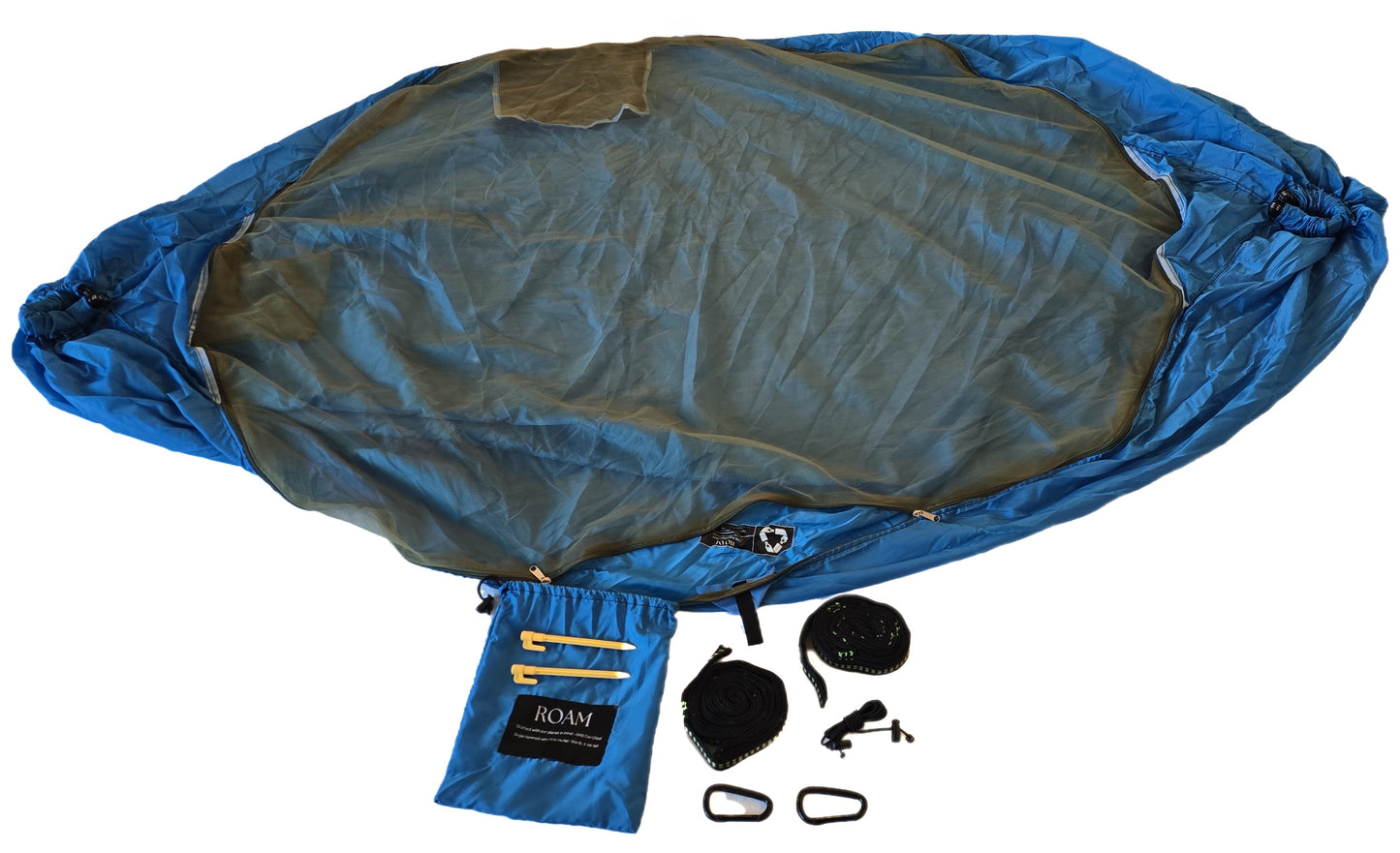 SINGLE Hammock with removable MOSQUITO NET _ GRS Certified
